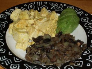 2009-01-tofu-scramble Tofu Scramble with Sauteed Onions and Portobello Mushroom