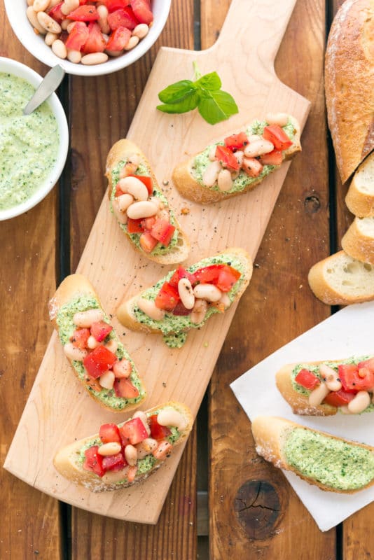 Pesto White Bean Bruschetta Vegan Bits