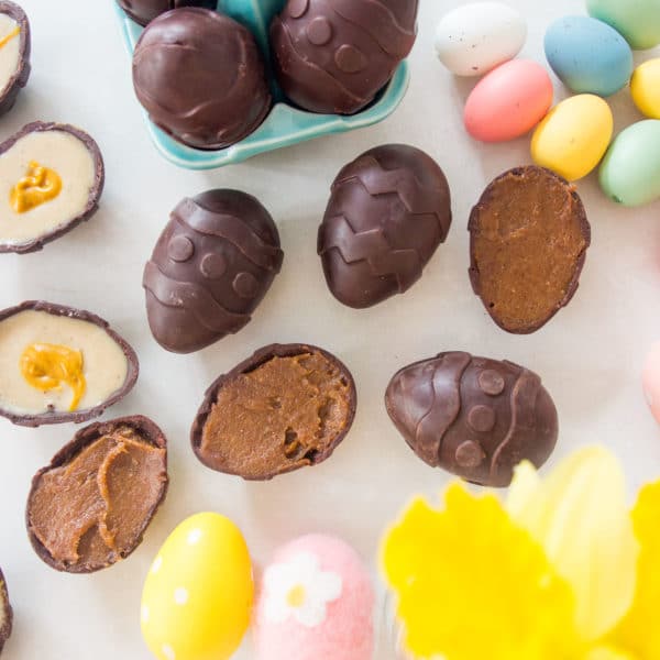 Cashew Cream Eggs and Salted Date Caramel Eggs - Vegan Bits